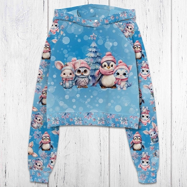 Pastel Xmas Friends Blue Panel